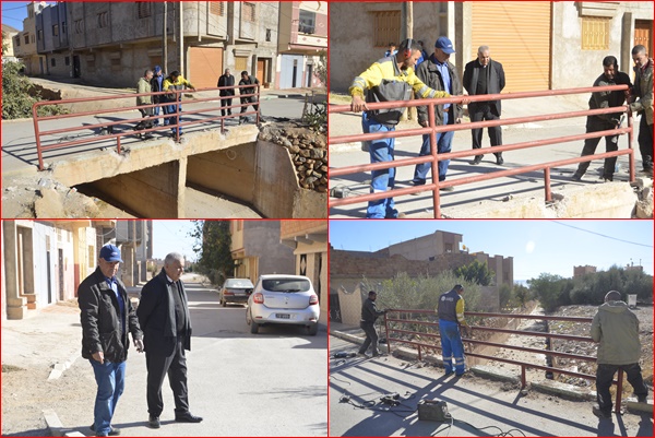 جماعة زايو تشرع في تسييج بعض القناطر المارة بالأودية بمختلف أحياء المدينة