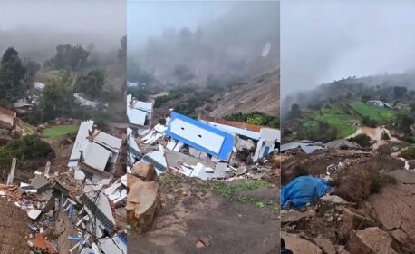 انهيار صخري يدمر مسجدا وعددا من البيوت بدوار أغبالو بإقليم شفشاون