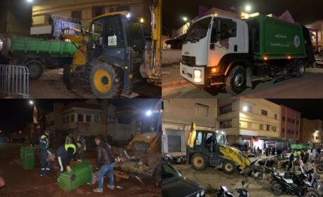 ليلة العيد.. جماعة زايو تعبئ جهودها لتنظيف المركب التجاري والشوارع الرئيسية