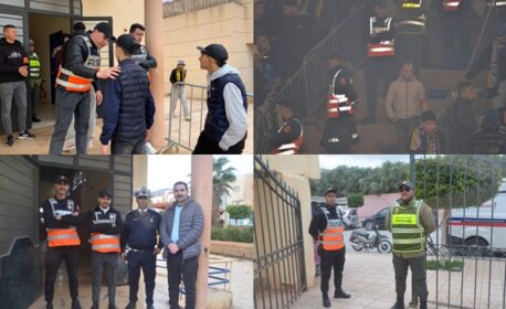 “شاهد: تفتيش صارم ومنع القاصرين الأمن الوطني يؤمن مباراة نهضة زايو × اتحاد طنجة